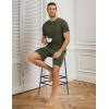 GYS Bamboo Viscose Men’s Pajama Sets Short Sleeve Tops with Shorts 2 Pieces Sleep Set(Army Green)