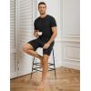 GYS Bamboo Viscose Men’s Pajama Sets Short Sleeve Tops with Shorts 2 Pieces Sleep Set(Black)