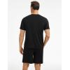 GYS Bamboo Viscose Men’s Pajama Sets Short Sleeve Tops with Shorts 2 Pieces Sleep Set(Black)