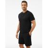 GYS Bamboo Viscose Men’s Pajama Sets Short Sleeve Tops with Shorts 2 Pieces Sleep Set(Black)