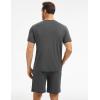 GYS Bamboo Viscose Men’s Pajama Sets Short Sleeve Tops with Shorts 2 Pieces Sleep Set(Black Melange)