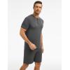 GYS Bamboo Viscose Men’s Pajama Sets Short Sleeve Tops with Shorts 2 Pieces Sleep Set(Black Melange)