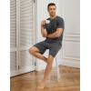 GYS Bamboo Viscose Men’s Pajama Sets Short Sleeve Tops with Shorts 2 Pieces Sleep Set(Black Melange)