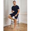 GYS Bamboo Viscose Men’s Pajama Sets Short Sleeve Tops with Shorts 2 Pieces Sleep Set(Navy)