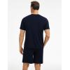 GYS Bamboo Viscose Men’s Pajama Sets Short Sleeve Tops with Shorts 2 Pieces Sleep Set(Navy)