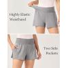 GYS Bamboo Viscose Micro Shorts for Women, Soft Lightweight Pajama Shorts, Smocked High Waist Mini Lounge Pants(Heather Grey)