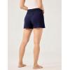 GYS Bamboo Viscose Micro Shorts for Women, Soft Lightweight Pajama Shorts, Smocked High Waist Mini Lounge Pants(Navy)