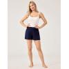 GYS Bamboo Viscose Micro Shorts for Women, Soft Lightweight Pajama Shorts, Smocked High Waist Mini Lounge Pants(Navy)