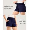 GYS Bamboo Viscose Micro Shorts for Women, Soft Lightweight Pajama Shorts, Smocked High Waist Mini Lounge Pants(Navy)