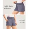 GYS Bamboo Viscose Micro Shorts for Women, Soft Lightweight Pajama Shorts, Smocked High Waist Mini Lounge Pants(Reddish Grey)