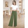 GYS Bamboo Viscose Pajama Pants for Women, Soft Wide Leg Flowy Palazzo Lounge Pants Comfy Pajama Bottoms with Pockets(Army Green)
