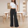 GYS Bamboo Viscose Pajama Pants for Women, Soft Wide Leg Flowy Palazzo Lounge Pants Comfy Pajama Bottoms with Pockets(Black)