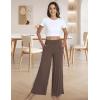 GYS Bamboo Viscose Pajama Pants for Women, Soft Wide Leg Flowy Palazzo Lounge Pants Comfy Pajama Bottoms with Pockets(Brown)