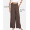 GYS Bamboo Viscose Pajama Pants for Women, Soft Wide Leg Flowy Palazzo Lounge Pants Comfy Pajama Bottoms with Pockets(Brown)