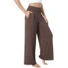 GYS Bamboo Viscose Pajama Pants for Women, Soft Wide Leg Flowy Palazzo Lounge Pants Comfy Pajama Bottoms with Pockets(Brown)