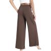 GYS Bamboo Viscose Pajama Pants for Women, Soft Wide Leg Flowy Palazzo Lounge Pants Comfy Pajama Bottoms with Pockets(Brown)