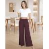 GYS Bamboo Viscose Pajama Pants for Women, Soft Wide Leg Flowy Palazzo Lounge Pants Comfy Pajama Bottoms with Pockets(Ficus Red)