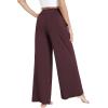GYS Bamboo Viscose Pajama Pants for Women, Soft Wide Leg Flowy Palazzo Lounge Pants Comfy Pajama Bottoms with Pockets(Ficus Red)