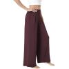 GYS Bamboo Viscose Pajama Pants for Women, Soft Wide Leg Flowy Palazzo Lounge Pants Comfy Pajama Bottoms with Pockets(Ficus Red)