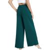 GYS Bamboo Viscose Pajama Pants for Women, Soft Wide Leg Flowy Palazzo Lounge Pants Comfy Pajama Bottoms with Pockets(Green)