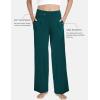 GYS Bamboo Viscose Pajama Pants for Women, Soft Wide Leg Flowy Palazzo Lounge Pants Comfy Pajama Bottoms with Pockets(Green)