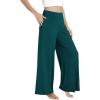 GYS Bamboo Viscose Pajama Pants for Women, Soft Wide Leg Flowy Palazzo Lounge Pants Comfy Pajama Bottoms with Pockets(Green)