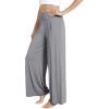 GYS Bamboo Viscose Pajama Pants for Women, Soft Wide Leg Flowy Palazzo Lounge Pants Comfy Pajama Bottoms with Pockets(Heather Grey)
