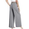 GYS Bamboo Viscose Pajama Pants for Women, Soft Wide Leg Flowy Palazzo Lounge Pants Comfy Pajama Bottoms with Pockets(Heather Grey)