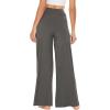 GYS Bamboo Viscose Pajama Pants for Women, Soft Wide Leg Flowy Palazzo Lounge Pants Comfy Pajama Bottoms with Pockets(Iron Grey)