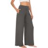 GYS Bamboo Viscose Pajama Pants for Women, Soft Wide Leg Flowy Palazzo Lounge Pants Comfy Pajama Bottoms with Pockets(Iron Grey)