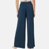 GYS Bamboo Viscose Pajama Pants for Women, Soft Wide Leg Flowy Palazzo Lounge Pants Comfy Pajama Bottoms with Pockets(Light Navy)