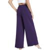 GYS Bamboo Viscose Pajama Pants for Women, Soft Wide Leg Flowy Palazzo Lounge Pants Comfy Pajama Bottoms with Pockets(Purple)