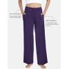 GYS Bamboo Viscose Pajama Pants for Women, Soft Wide Leg Flowy Palazzo Lounge Pants Comfy Pajama Bottoms with Pockets(Purple)