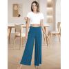 GYS Bamboo Viscose Pajama Pants for Women, Soft Wide Leg Flowy Palazzo Lounge Pants Comfy Pajama Bottoms with Pockets(Teal Blue)