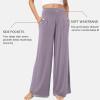 GYS Bamboo Viscose Pajama Pants for Women, Soft Wide Leg Flowy Palazzo Lounge Pants Comfy Pajama Bottoms with Pockets(Violet)