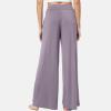 GYS Bamboo Viscose Pajama Pants for Women, Soft Wide Leg Flowy Palazzo Lounge Pants Comfy Pajama Bottoms with Pockets(Violet)