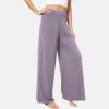 GYS Bamboo Viscose Pajama Pants for Women, Soft Wide Leg Flowy Palazzo Lounge Pants Comfy Pajama Bottoms with Pockets(Violet)