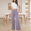 GYS Bamboo Viscose Pajama Pants for Women, Soft Wide Leg Flowy Palazzo Lounge Pants Comfy Pajama Bottoms with Pockets(Violet)