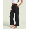 GYS Bamboo Viscose Pajama Pants for Women, Soft Wide Leg Pants with Pockets, Comfy Lounge Bottoms Loose Yoga Sweatpants S-XXL(Black)