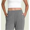 GYS Bamboo Viscose Pajama Pants for Women, Soft Wide Leg Pants with Pockets, Comfy Lounge Bottoms Loose Yoga Sweatpants S-XXL(Dark Heather Grey)
