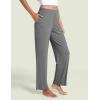 GYS Bamboo Viscose Pajama Pants for Women, Soft Wide Leg Pants with Pockets, Comfy Lounge Bottoms Loose Yoga Sweatpants S-XXL(Dark Heather Grey)