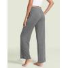 GYS Bamboo Viscose Pajama Pants for Women, Soft Wide Leg Pants with Pockets, Comfy Lounge Bottoms Loose Yoga Sweatpants S-XXL(Dark Heather Grey)