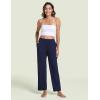 GYS Bamboo Viscose Pajama Pants for Women, Soft Wide Leg Pants with Pockets, Comfy Lounge Bottoms Loose Yoga Sweatpants S-XXL(Navy)