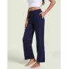 GYS Bamboo Viscose Pajama Pants for Women, Soft Wide Leg Pants with Pockets, Comfy Lounge Bottoms Loose Yoga Sweatpants S-XXL(Navy)