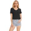 GYS Bamboo Viscose Pajamas Tops for Women, Cooling Basic T-Shirt, Soft Short Sleeve Sleep Shirts, Lightweight Pj Shirt(Black)