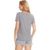 GYS Bamboo Viscose Pajamas Tops for Women, Cooling Basic T-Shirt, Soft Short Sleeve Sleep Shirts, Lightweight Pj Shirt(Heather Grey)
