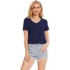 GYS Bamboo Viscose Pajamas Tops for Women, Cooling Basic T-Shirt, Soft Short Sleeve Sleep Shirts, Lightweight Pj Shirt(Navy)