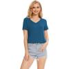 GYS Bamboo Viscose Pajamas Tops for Women, Cooling Basic T-Shirt, Soft Short Sleeve Sleep Shirts, Lightweight Pj Shirt(Teal Blue)