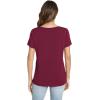 GYS Bamboo Viscose Pajamas Tops for Women, Cooling Basic T-Shirt, Soft Short Sleeve Sleep Shirts, Lightweight Pj Shirt(Wine)