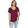 GYS Bamboo Viscose Pajamas Tops for Women, Cooling Basic T-Shirt, Soft Short Sleeve Sleep Shirts, Lightweight Pj Shirt(Wine)